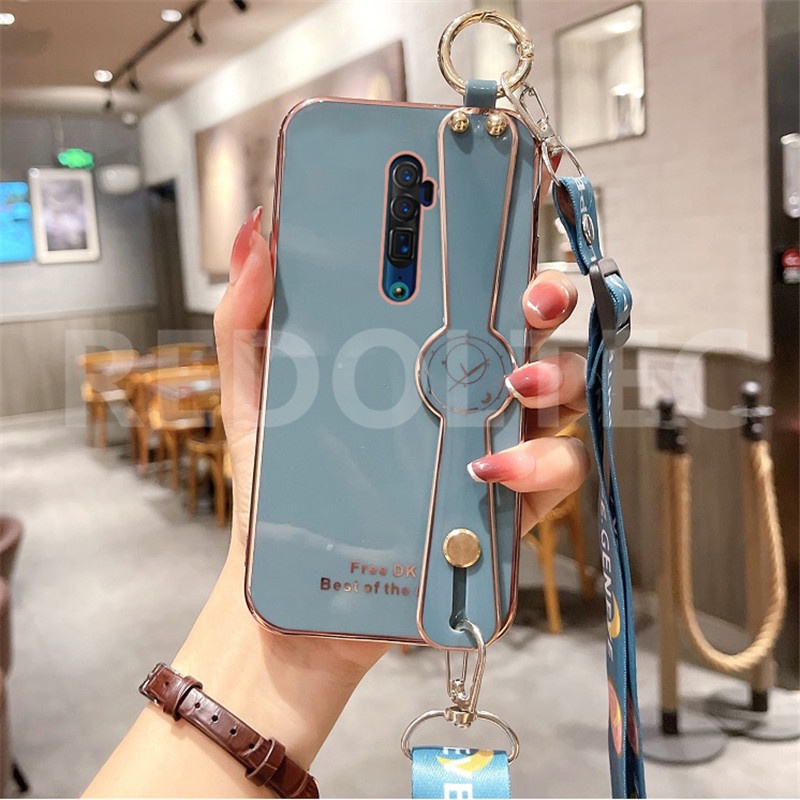 เคส OPPO Reno / OPPO Reno 10X Zoom 6D สายรัดข้อมือเคสโทรศัพท์พร้อมสายคล้องไหล่แบบยาวกระเป๋าสะพายข้างพร้อมตัวป้องกันกล้อง