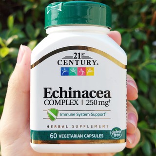 70% Sale!! EXP: 08/2023 เอ็กไคนาเซีย Echinacea Complex 250 mg 60 Vegetarian (21st Century®) เสริมสร้างระบบภูมิคุ้มกัน