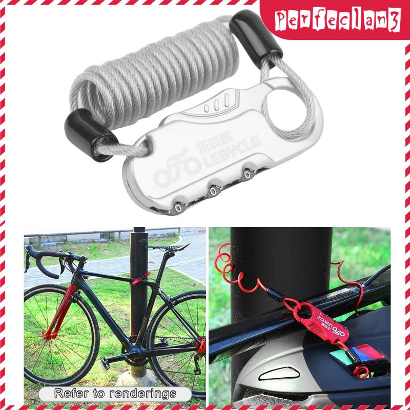 Helmet Cable Lock Password Locks for Bicycle Stroller Wheelchair #8