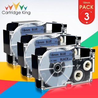 3PCS XR-18BU Black on Blue Cassette Label Tape for Casio XR 18BU 18mm Compatible KL-G2 KL-120 KL-130 KL-200 KL-7000