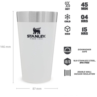 แก้วไพน์สแตนเลย์ สเตนเลสสูญญากาศ stanley Adventure Vaccum Pint 16Oz POLAR WHITE