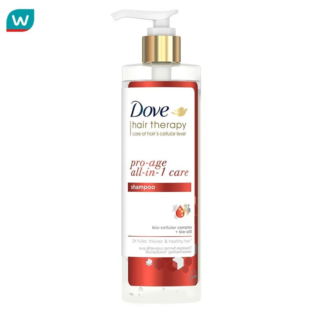Dove โดฟ แฮร์ เทอราพี แชมพู โปร-เอจ ออล-อิน-วัน แคร์ 380 มล. เพื่อผมดูหนา สุขภาพดี