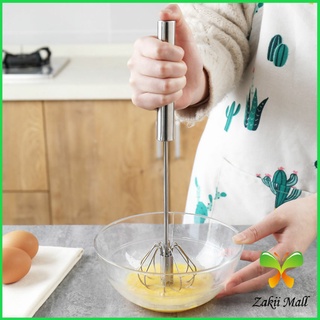 Zakii Mall [A643] ตะกร้อตีไข่ ที่ตีฟองกึ่งอัตโนมัติแบบมือกด  จัดส่งคละสี  Push Down Whisk