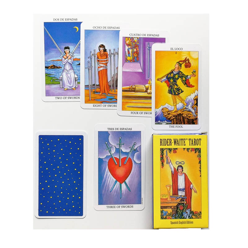 Spanish English version Rider Wait Tarot deck divination fate playing