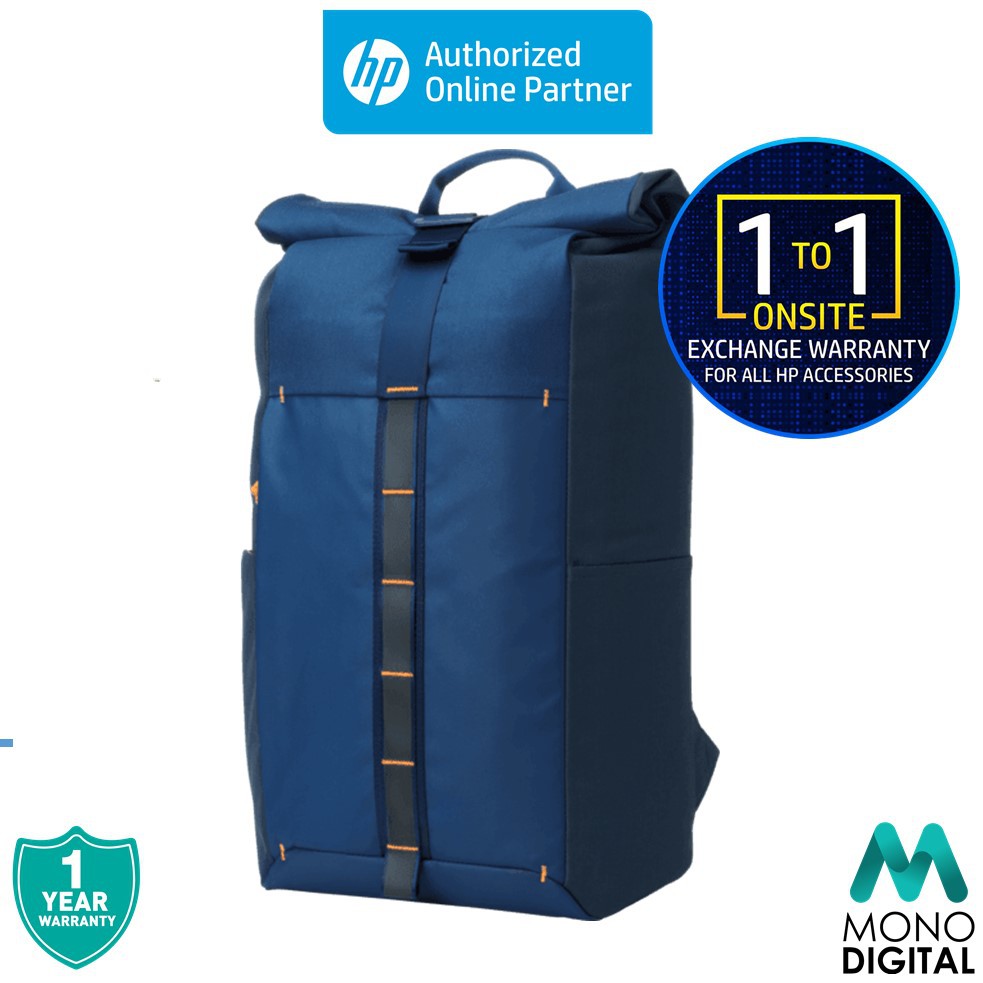 Hp Backpack Pavilion Rolltop Laptop Gaming - สีเทา/น้ําเงิน (15.6")