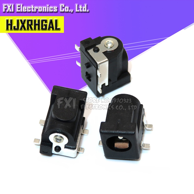 10PCS DC-005 DC005 DC050 DC ปลั๊กไฟ 5.5-2.1 มม. 4PINS SMD COPPER FEET ใหม่