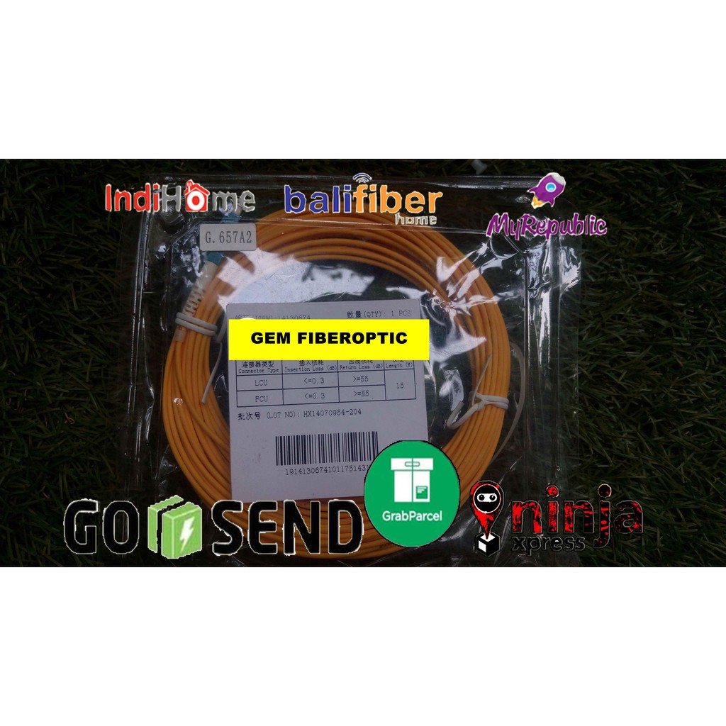 LC - FC 15 เมตร FIBER OPTIC สายแพทช์ Singlemode Simplex 3mm