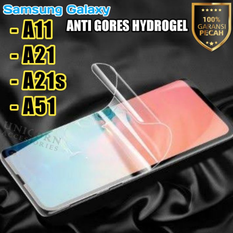 ไฮโดรเจล Samsung A11 A21 A21s A51 Anti-Scratch Gel Clear โค้ง YES Jelly Full Screen Guard Protector