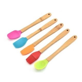 Silicone squeegee 5 pcs เซทไม้พายซิลิโคน ไม้พายซิลิโคน ทัพพี ทัพพีซิลิโคน อุปกรณ์ทำขนม พายยางซิลิโคน พายทำขนม📍