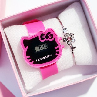 นาฬิกาข้อมือสายซิลิโคนลาย Hello Kitty LED