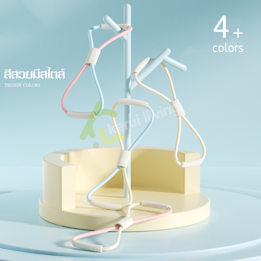 Softkiss ยางยืดออกกำลังกาย Yoga 8-Word Pull Rope Rubber ยางยืดบริหารร่างกาย ยางยืด ยางยืดโยคะ ยางยืดฟิตเนส มี 3 สี - รูปที่ 3