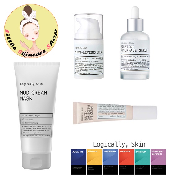 (พร้อมส่ง) ส่งฟรี Logically Skin Aquatide Serum/Multi lifting cream/Corrective eye cream/Mud cream m