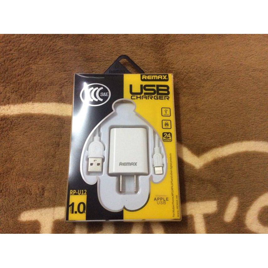 ชุดชาร์จ Remax RP-U12 1A พร้อมสายชาร์จ (คุณภาพดีมาก)(แท้) | Shopee Thailand