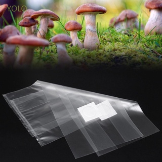 YOLO 20pcs Mushroom Growing Bags Sealable Cultivation Spawn Bag Horticultural Edible Fungus Durable High Temperature Resistant Planting Breathable Garden Supplies