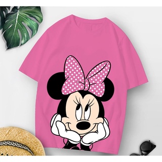 เสื้อยืด ผ้าฝ้าย พิมพ์ลาย MINNIE Mouse smile ไซซ์ XL 30s สําหรับผู้หญิง