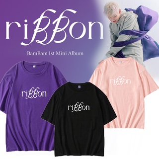 เสื้อยืดผ้าฝ้ายพิมพ์ลายแฟชั่น เสื้อยืด riBBon - BamBam (GOT7)  เสื้อยืดผ้า Cotton 100% ไม่หด ไม่ย้วย