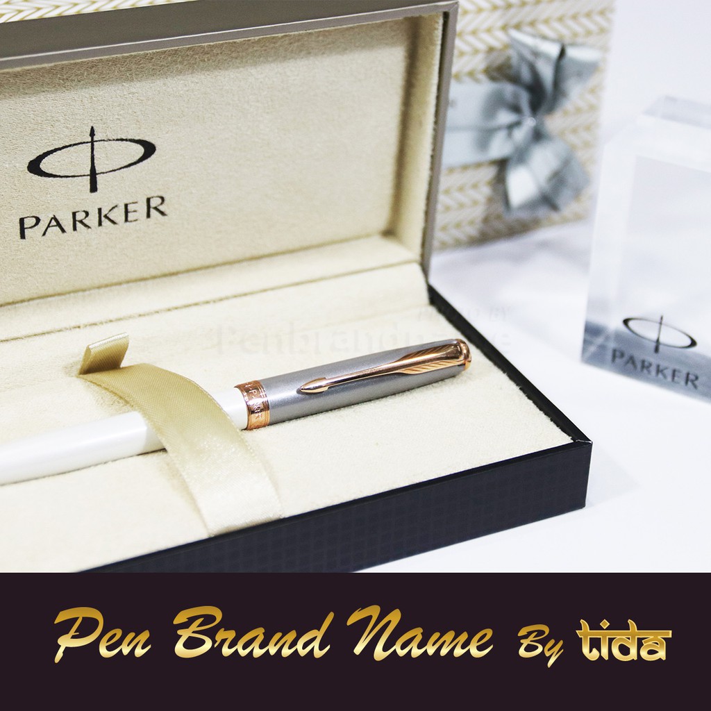 Parker Sonnet Pearl ปากกา ลูกลื่น ด้ามขาวมุก สลักชื่อ ฟรี