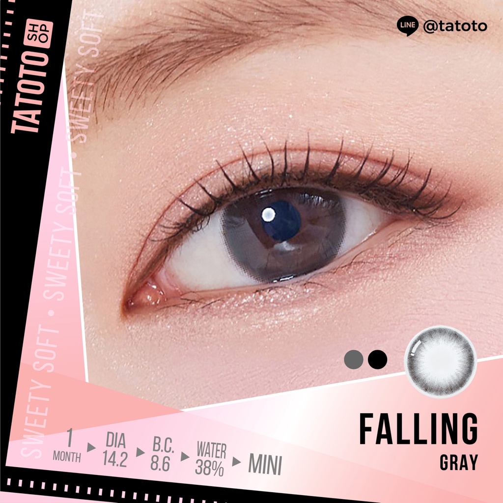 คอนแทคเลนส์สี ใส่สบาย ไม่แสบตา │ อย.ไทย │ ส่งจากไทย │รุ่นfalling Gray - รูปที่ 6