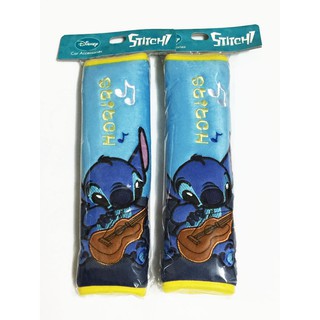 ลิขสิทธิ์แท้ สติช แพ็คคู่ หุ้มเบลท์ รถยนต์ สีน้ำเงิน Lilo &amp; Stitch Seat Belt Cover Shoulder Pad Pair