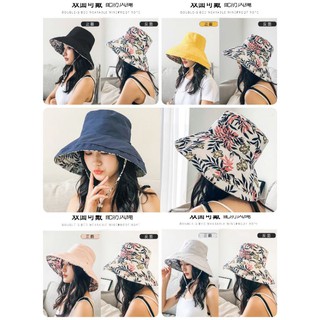 👒พร้อมส่ง หมวกบักเก๊ตใส่2 ด้าน มี 5 สี