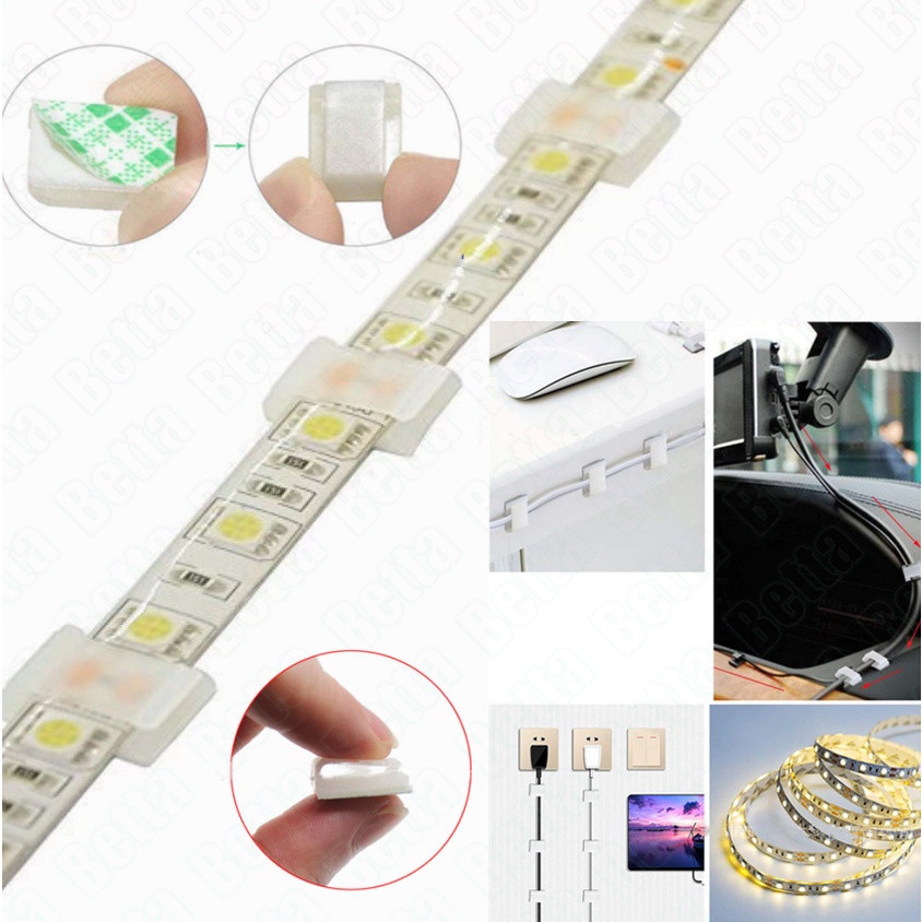 ตัวล็อกสายไฟ คลิปหนีบสายไฟ จัดระเบียบสายเคเบิล LED cable clip