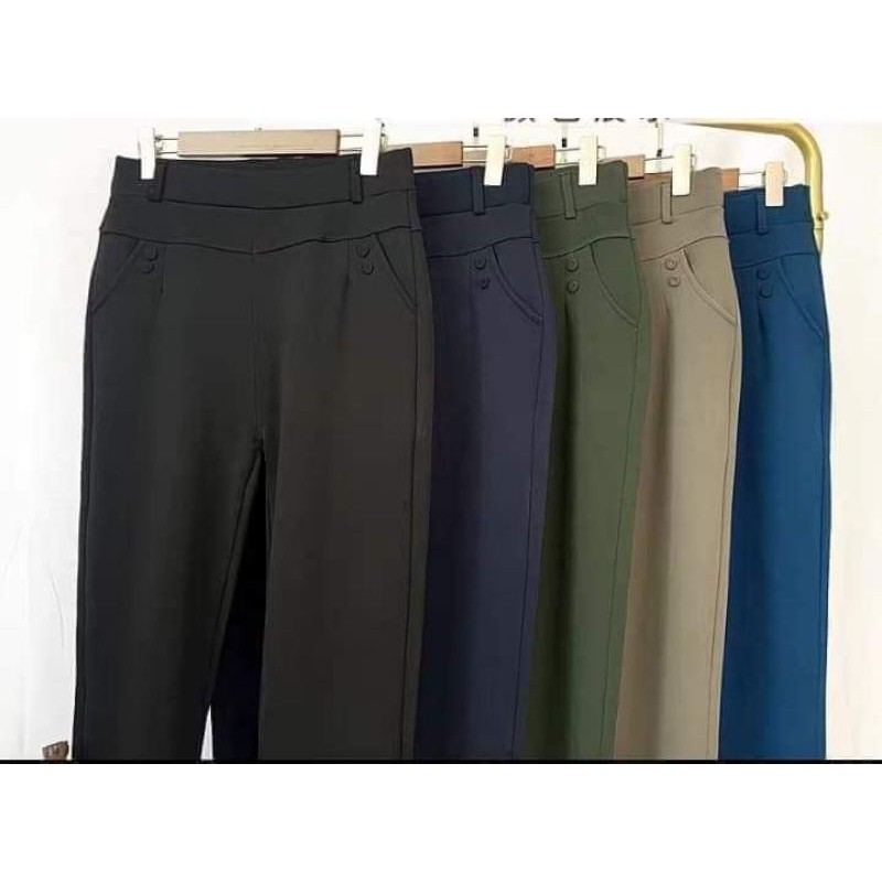 ⭐กางเกงทำงานเอวสูงผู้หญิง {สูง170 ขาลอย}ขายาว ผ้าหนานุ่ม เกรดเอ นาโนเกาหลี สาวอวบ(ไม่ใช่กางเกงสแล็ค)สะโพกใหญ่สุด48 - รูปที่ 4