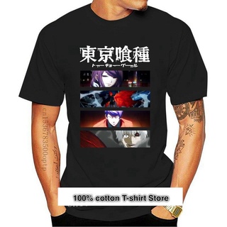 ใหม่ เสื้อยืด พิมพ์ลายอนิเมะ Legal Tokyo Ghoul Kaneki Touka Battle Scenes ของแท้