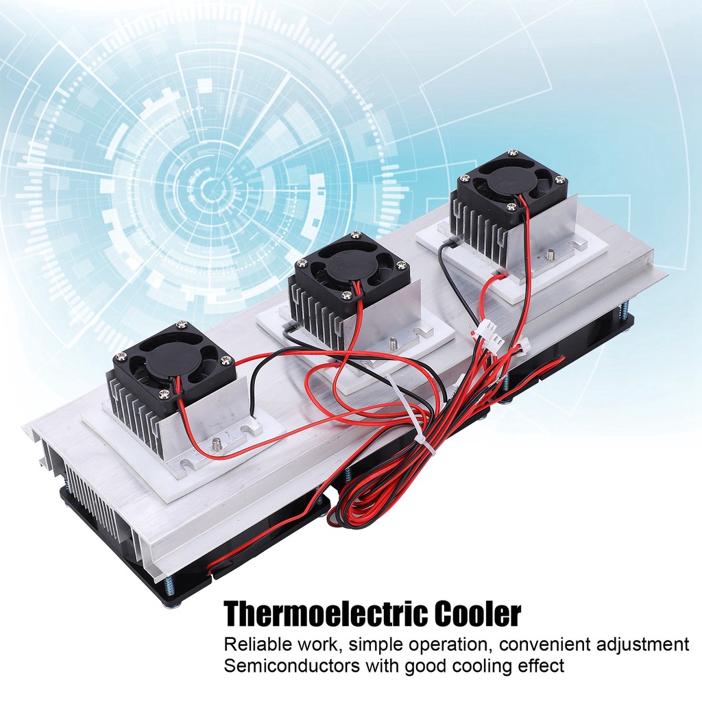 Semiconductor เครื่องทําความเย็นเทอร์โมอิเล็กทริค Peltier ชุดระบบตู้เย็น 3 พัดลม