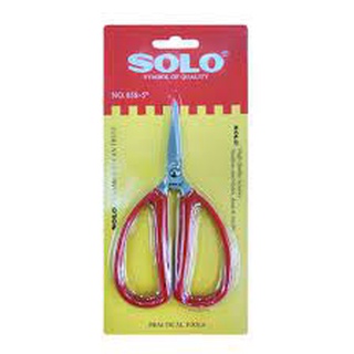 SOLO กรรไกรช่างอเนกประสงค์ปากแหลม รุ่น 858-5 ขนาด 5 นิ้ว สีแดง