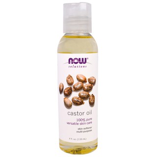 Now Foods® Solutions Castor Oil 118 mL น้ำมันละหุ่ง บำรุงผิวและเส้นผม เหมาะกับทุกสภาพผิวแม้ผิวที่บอบบาง