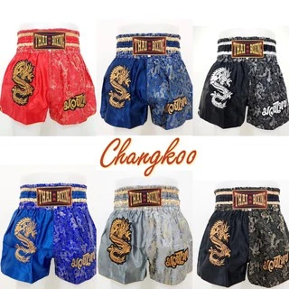 กางเกงมวยไทย ปักลายมังกร เนื้อผ้าดีพรีเมี่ยม ใส่สบาย มาตรฐานส่งออก Thai boxing พร้อมส่งจากไทย