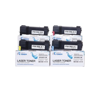 จัดส่งฟรี!! Fast Toner หมึกเทียบเท่า Fuji Xerox CP305 CT201632-CT201635 BKCMY ชุด 4 สี For Fuji Xerox DocuPrint CP305d/CM305df