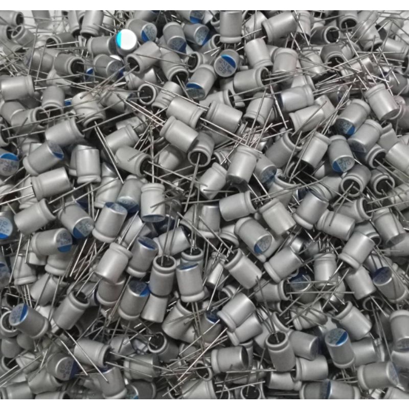Capacitorสีเงินแทบฟ้า ขนาด 12x8mm. ของดีของแท้จากโรงงาน270UF 16V ตัวเก็บประจุแบบอิเล็กโทรไลต์ 10ตัว/