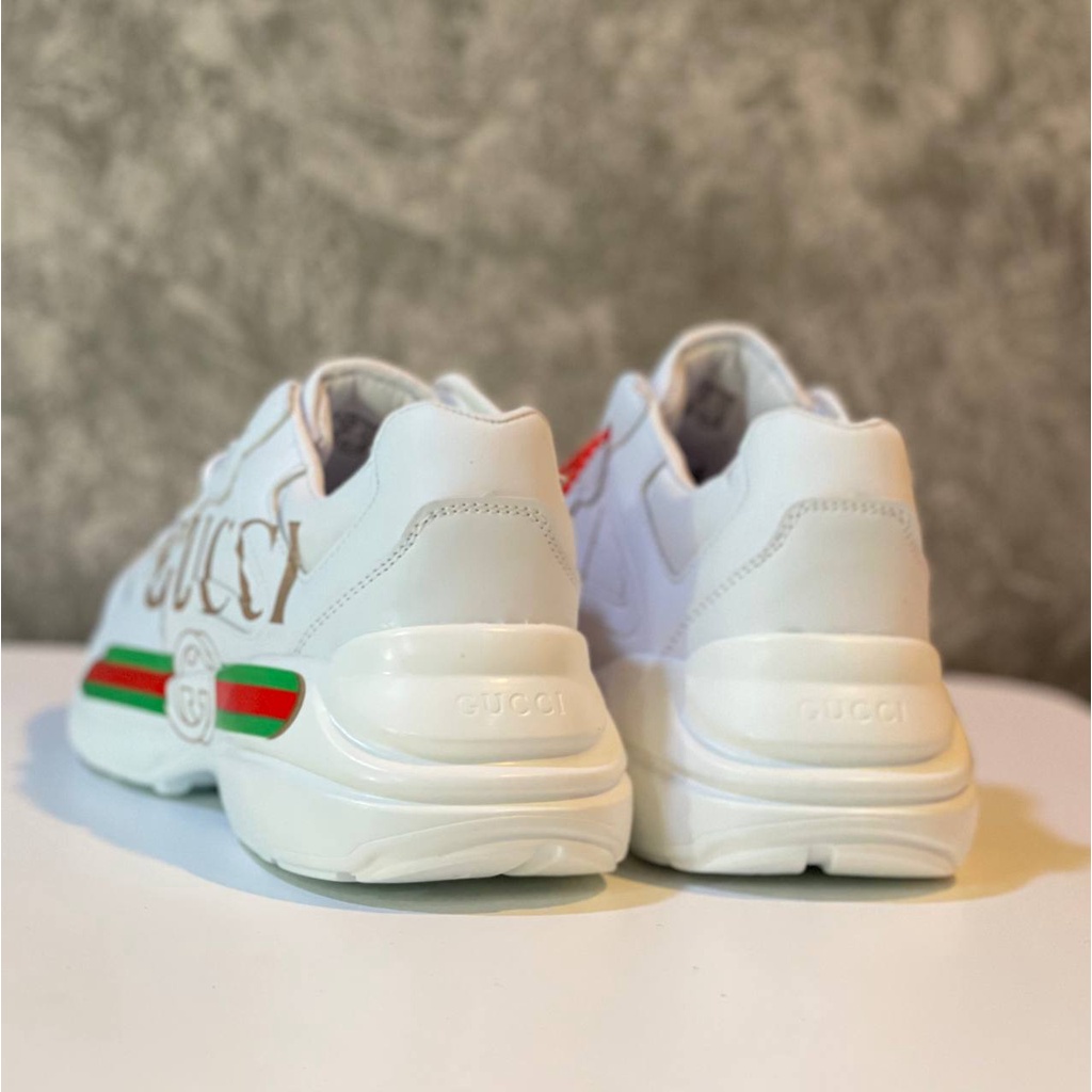 รองเท้าผ้าใบ รองเท้าสูงGUCCl Leather👠🥾【พร้อมส่ง】