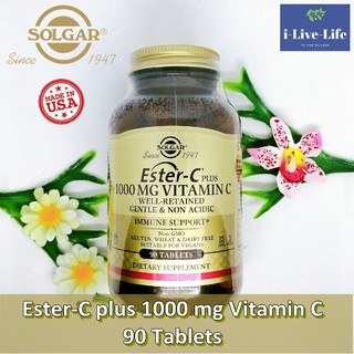 วิตามินซี สูตรเอสเตอร์-ซี พลัส Ester-C Plus Vitamin C 1,000 mg 90 Tablets - Solgar