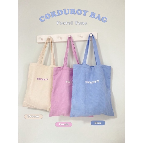 𝗖𝗼𝗿𝗱𝘂𝗿𝗼𝘆 𝗯𝗮𝗴 🧸กระเป๋าผ้าลูกฟูก  กระเป๋าผ้าลูกฟูกนุ่มๆ น่ารักมาก