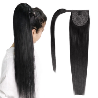 Ponytail Remy Human Hair 14" 18" 22" Straight Hairstyles 100% Natural Hair Clip in Extensions