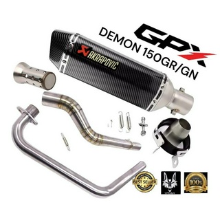 ชุดท่อ GPX Demon 150GR/GN คาบูตัวเก่า + ปลายท่อ 14 นิ้ว เคฟล่า พร้อมอุปกรณ์สำหรับติดตั้ง ซื้อวันนี้ แถม เเคทลดเสียง