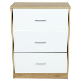 Storage cabinet DRAWER FURDINI NICE NT OAK/WHITE Multipurpose furniture Home &amp; Furniture ตู้เก็บของ ตู้ลิ้นชัก 3 ลิ้นชัก