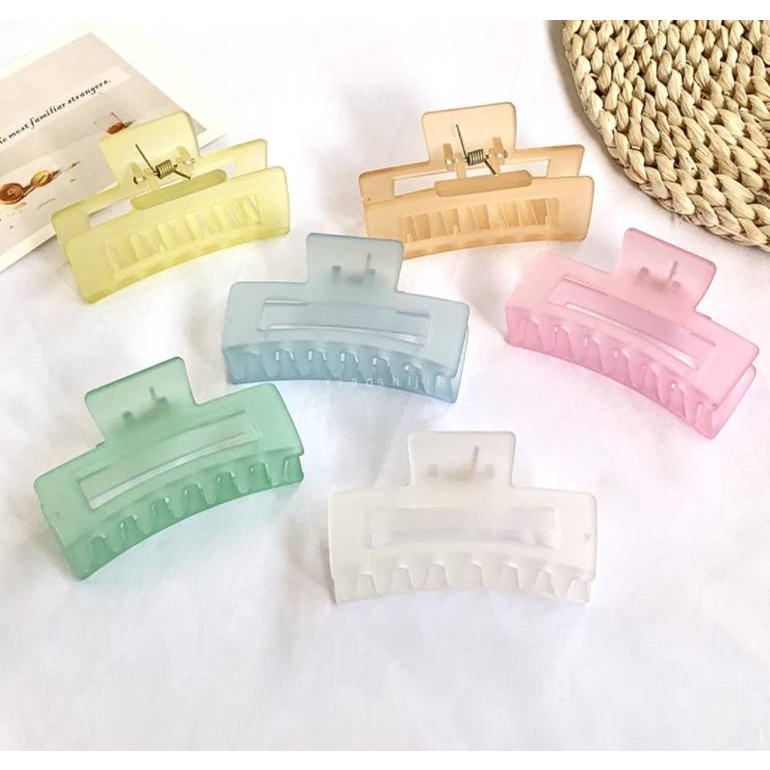 GAE-กิ๊บหนีบผมสี่เหลี่ยมสีเจลขุ่นมาใหม่ขนาดกลาง(พร้อมส่งจากไทย)🌹🌹13CM