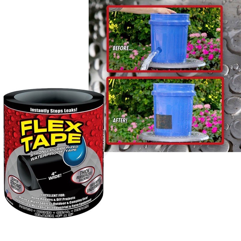 SUPER Strong Anti-Leak Insulation TAPE กันน้ํา FLEX TAPE 4 ชิ้นเทปกาวสีดํา