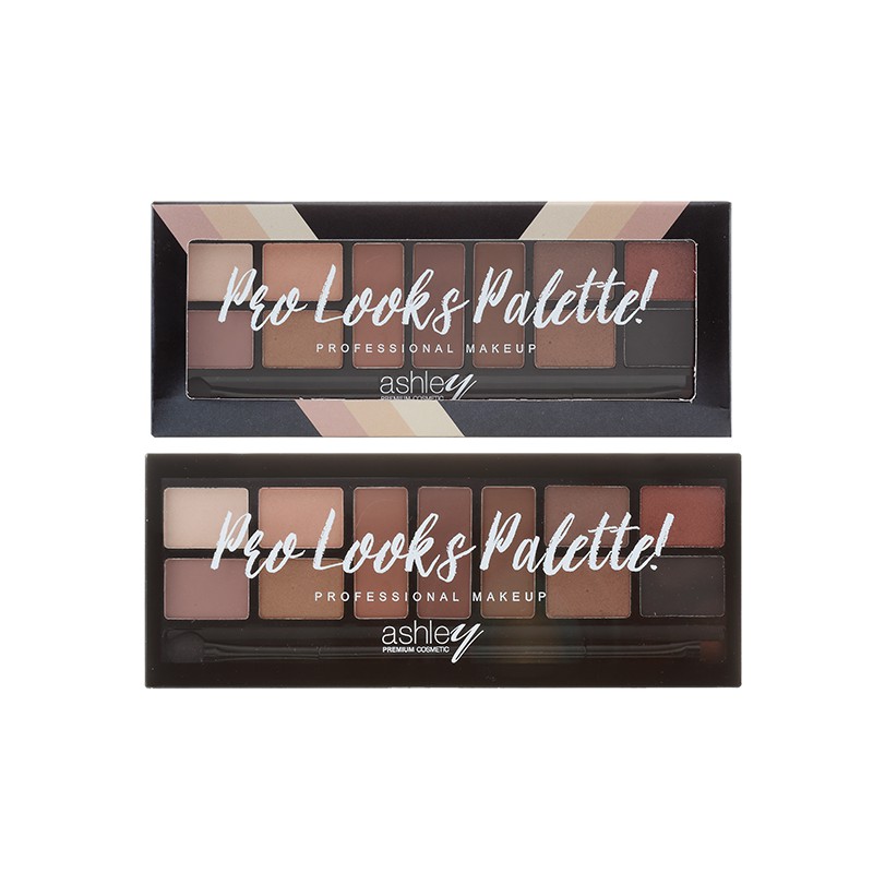 🌟 พาเลท อายแชโดว์ 8 เขียนคิ้ว 3  แอชลีย์  ASHLEY  PRO LOOK PALETTE A-294