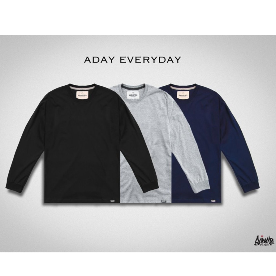 🔥Sale โล๊ะสต๊อก🔥เสื้อยืดแขนยาว คอกลม ( จั้มแขน ) เสื้อยืด Classic Tee สีดำ, ขาว, เทา, กรม ผู้ชาย TLB - รูปที่ 3