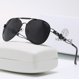 แว่นตากันแดดแฟชั่นใหม่ Versace Pilot โลหะ รูปกบ ป้องกันแสงสะท้อน สําหรับผู้ชาย เหมาะกับการขับขี่กระจก