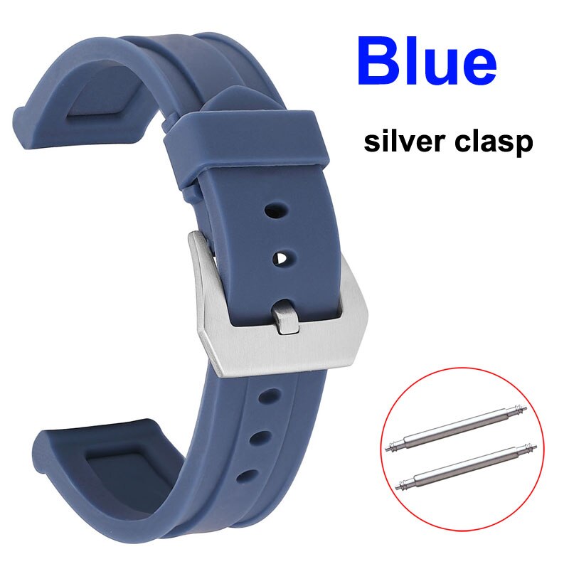 22mm 24mm 26mm Silicone Watch Strap Replacement Rubber Watch Band Waterproof Wrist Sport Watchband Bracelet with connect Pins