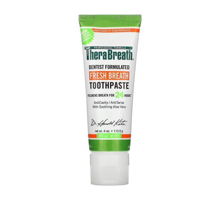 TheraBreath Fresh Breath Toothpaste,Mild Mint Flavor 4 oz (113.5 g)