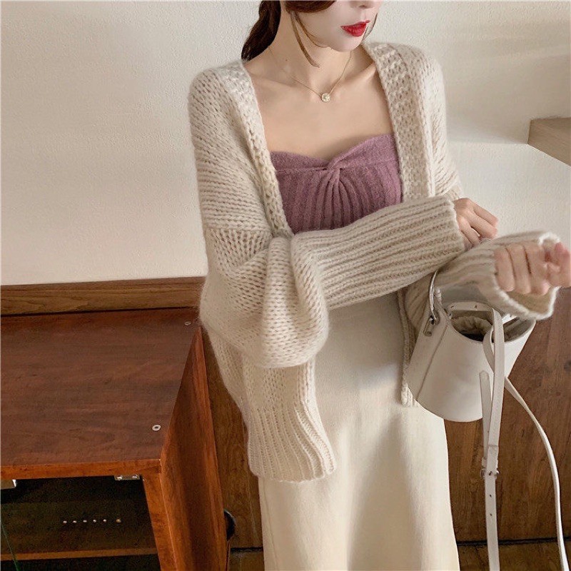 Beige Ha Yeon Cardigan / คาร์ดิแกนสไตล์เกาหลี / คาร์ดิแกนนําเข้า