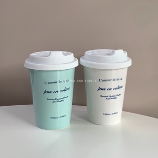 แก้วเซรามิคกันร้อน พร้อมฝาซิลิโคน | To go ceramic cup with silicone lid | Oyster and Things.