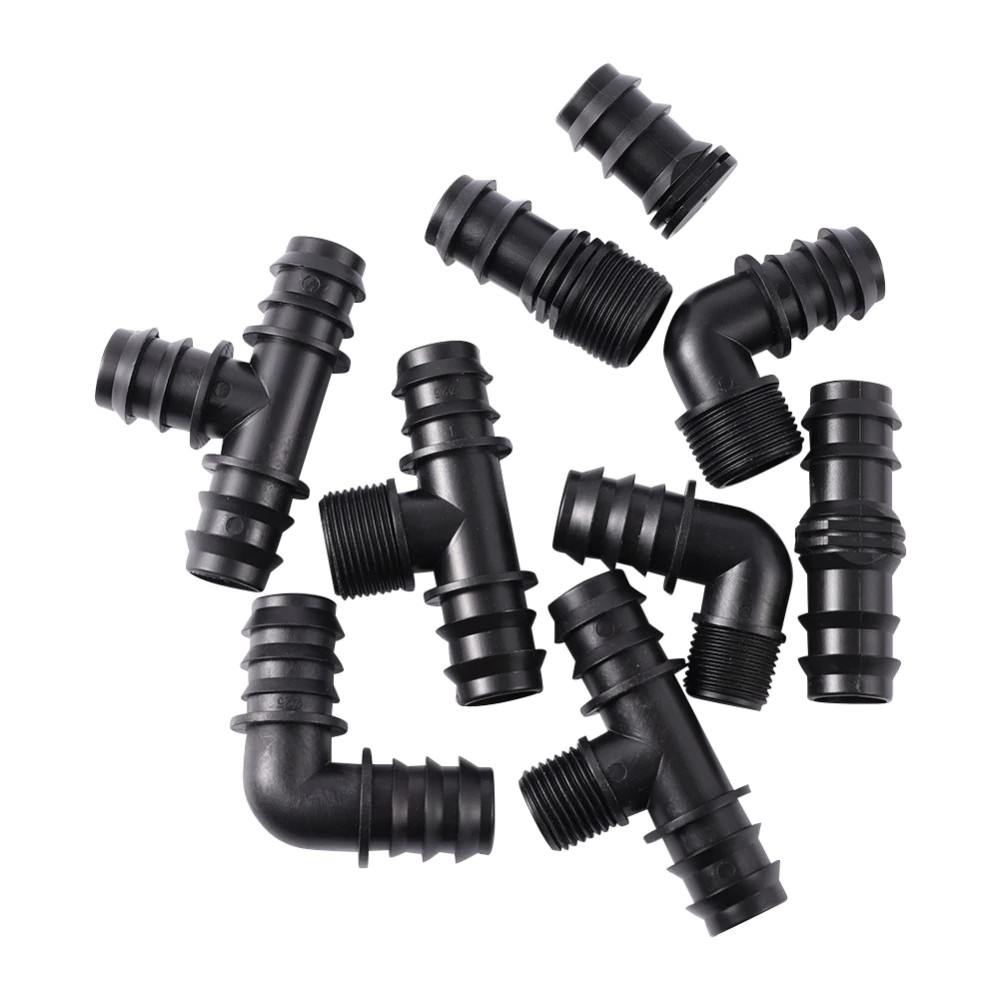 2ชิ้นหนาม DN25ท่อเชื่อมต่อ1/2 "3/4"ชายด้ายพอร์ตทีข้อศอกตรงตัวเลือกสวนการเกษตรชลประทานน้ําเชื่อมต่อ