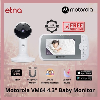 Motorola Vm64 มอนิเตอร์เชื่อมต่อ 4.3 นิ้ว Full Hd Baby Monitor (สีขาว)